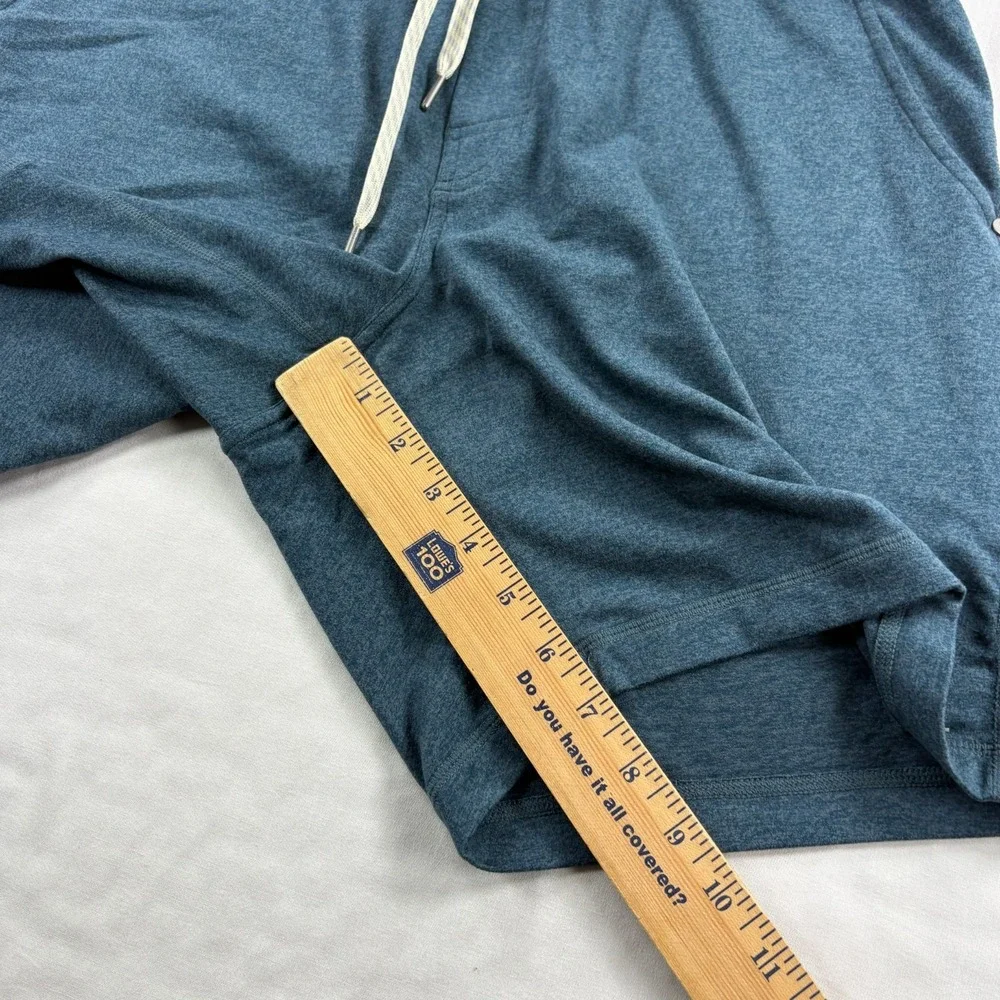 Vuori Ponto Performance Shorts Men Medium Blue Stretch Athletic Gym Lounge Sweat